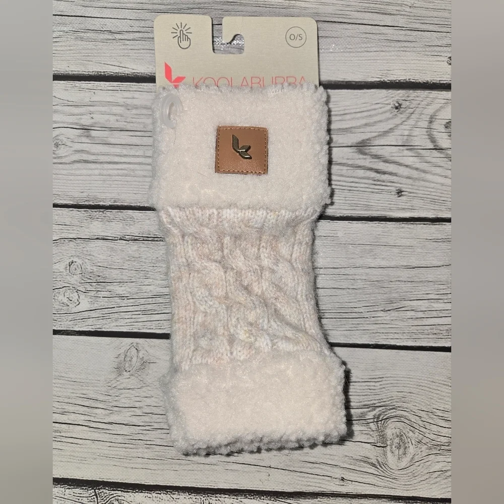 Koolaburra by UGG Women’s Cable Fingerless Gloves Nimbus One Size New